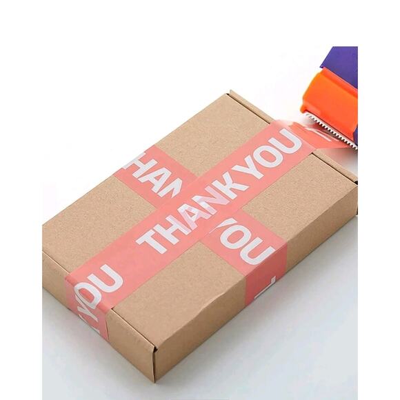 120mt Pink THANK YOU tape roll - Picture 1 of 2